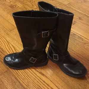 Nina kids Black tall boots w/inside zipper size 3